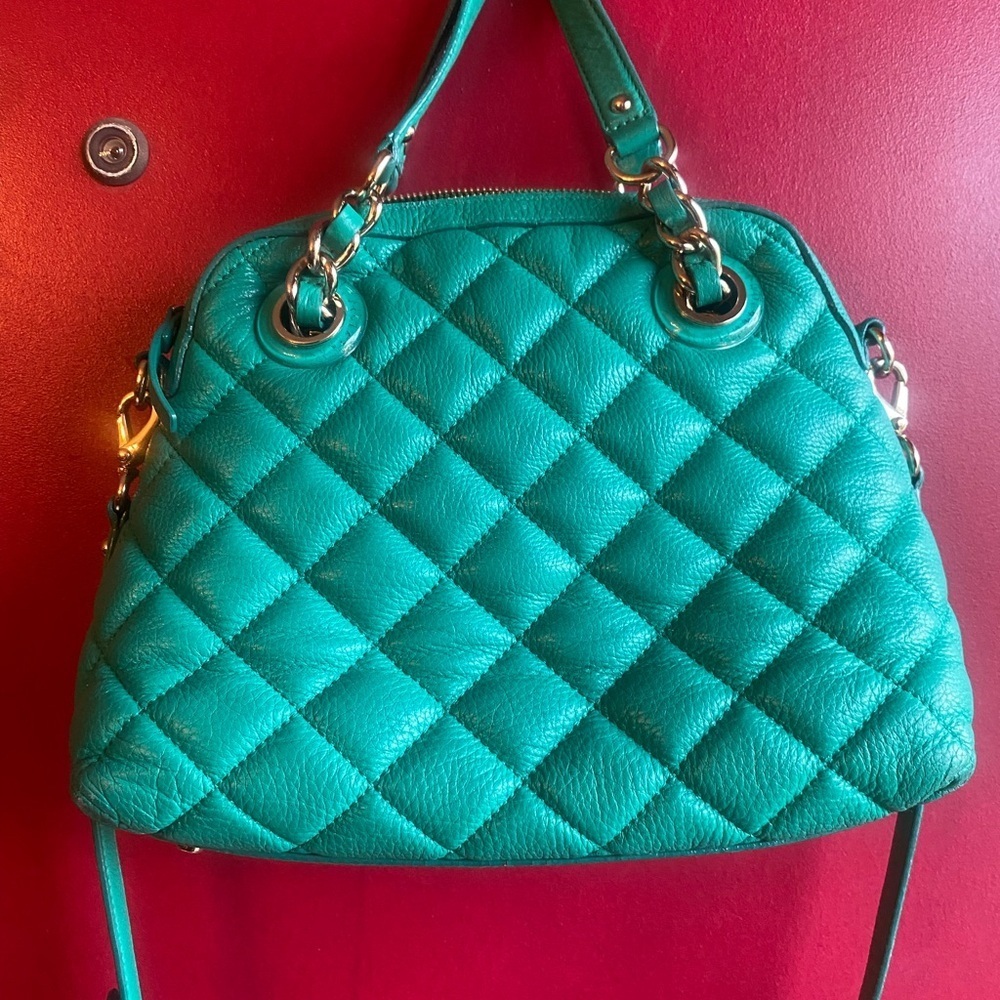 Kate Spade Festive Green Small Georgina Gold Coast satchel crossbody leather - Picture 3 of 16